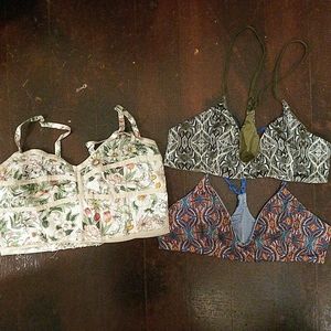 Three bras, 2 Free People, 1 The Gap Sz s